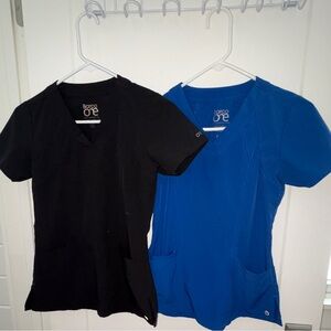 NWOT Barco One Racer scrub top bundle SZ XXS 5015 royal, black